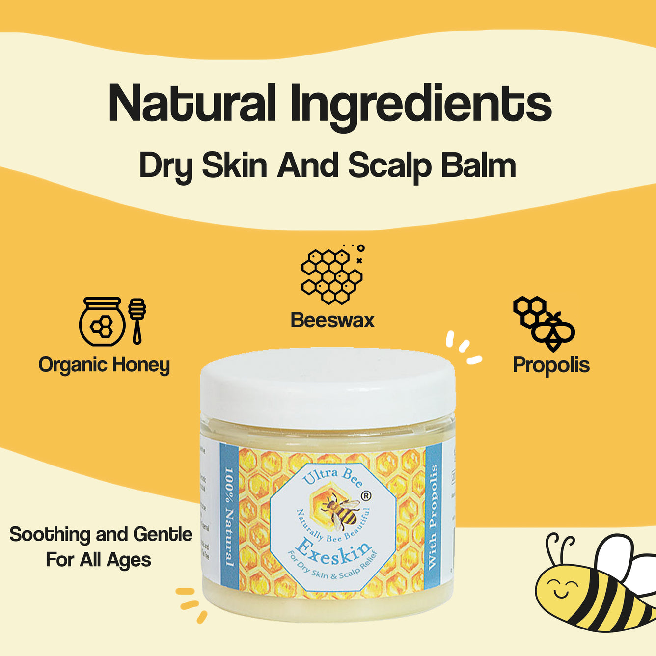 100% Natural Exeskin Balm - Dry Skin & Scalp - Ultra Bee Health UK 
