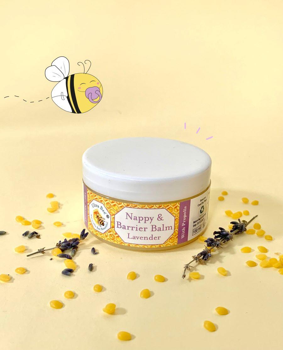 100% Natural Nappy & Barrier Balm Lavender 100ml - Ultra Bee Health UK 