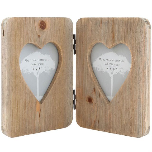 Drift Wood Double Heart Photo Frame - Ultrabee